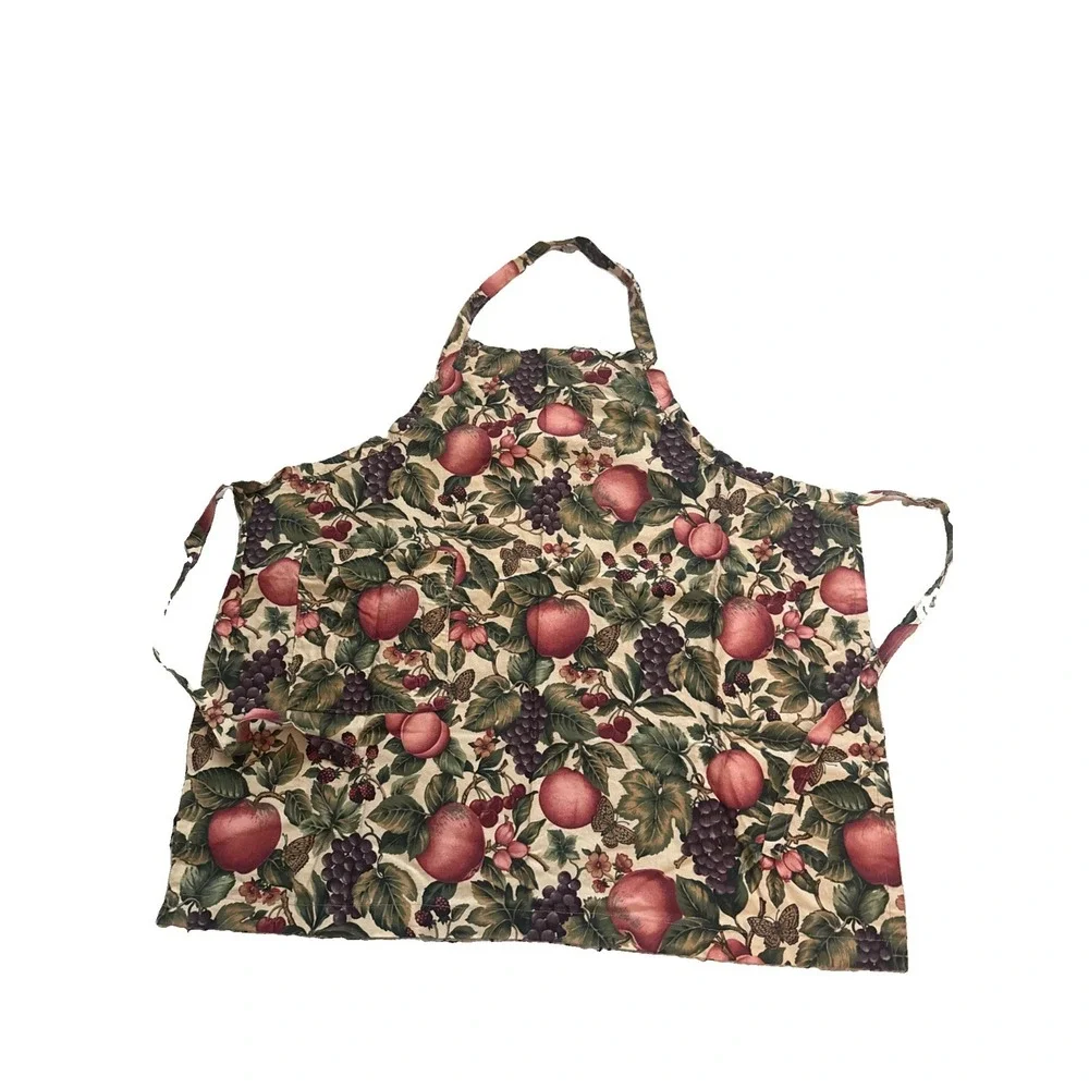 Handmade Adult Apron Fruit And Butterfly's 🦋🍑🍎 Cottage